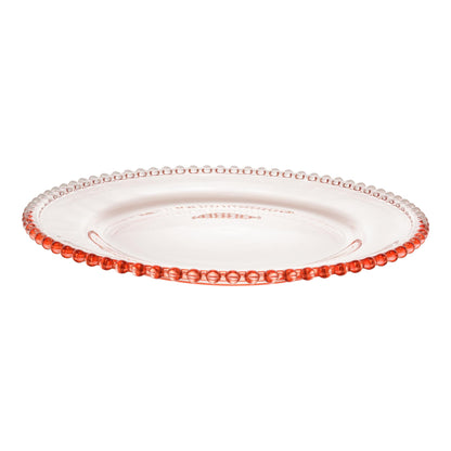 Prato Cristal de Chumbo Pearl Rosa 20cm