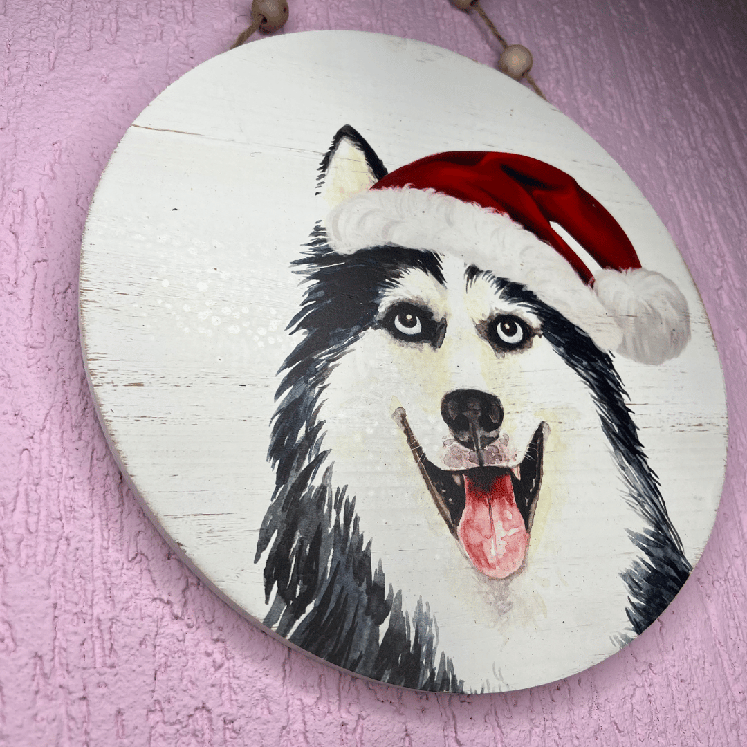 Adorno Pet Decorativo Cachorro Husky 30x30cm