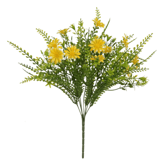 Galho Margarida Amarela 14 Flores 37cm