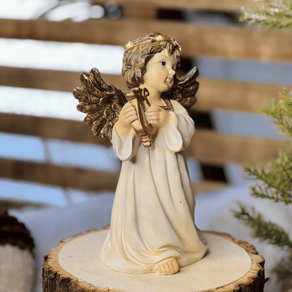 Anjo de Natal com Instrumento Decorativo com Luzes 20cm