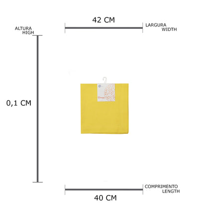 Conjunto 2 Guardanapos Algodao Amarelo 40x40cm