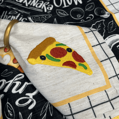 Guardanapo Pizza Com Bordado 40cmx40cm