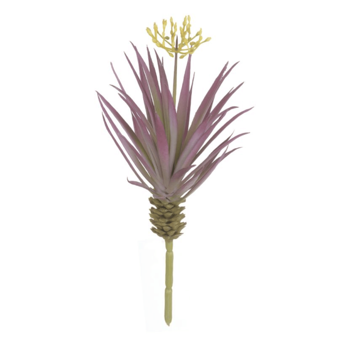 Flor Suculenta Agave Com Print Plastico Purpura 20cm