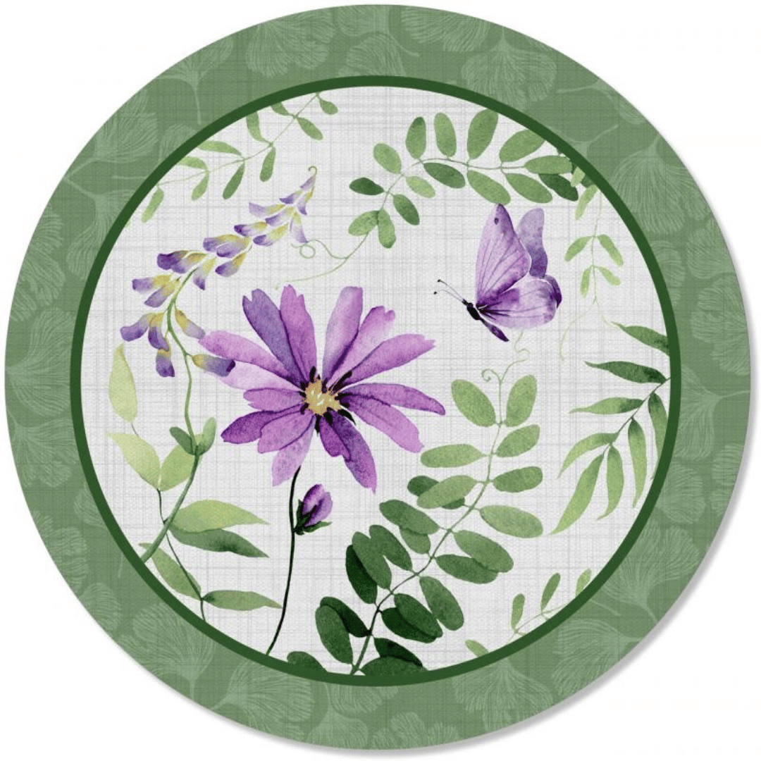 2 Capas para Sousplat Floral Borboletas 35x35cm