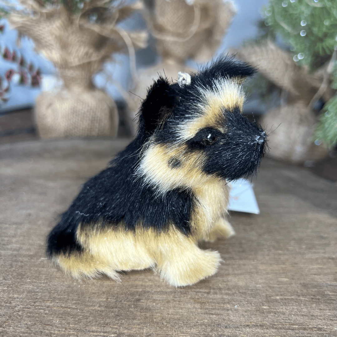 Cachorro Decorativo Bege Com Preto