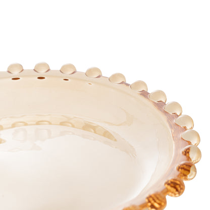 Travessa Cristal de Chumbo Oval Pearl Ambar 30x15x2cm