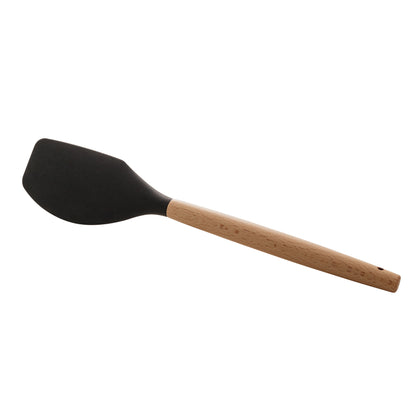 Espatula de Silicone Com Cabo de Bambu Charmy Preta 32cm