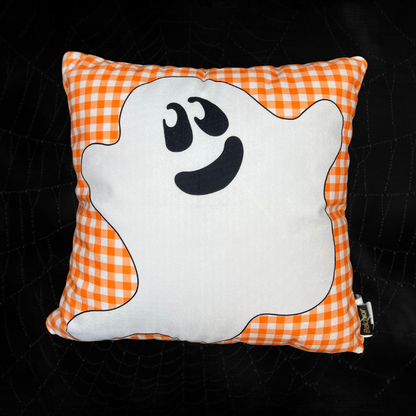 Capa Halloween Fantasma Xadrez Com Mini Grelot 43x43cm