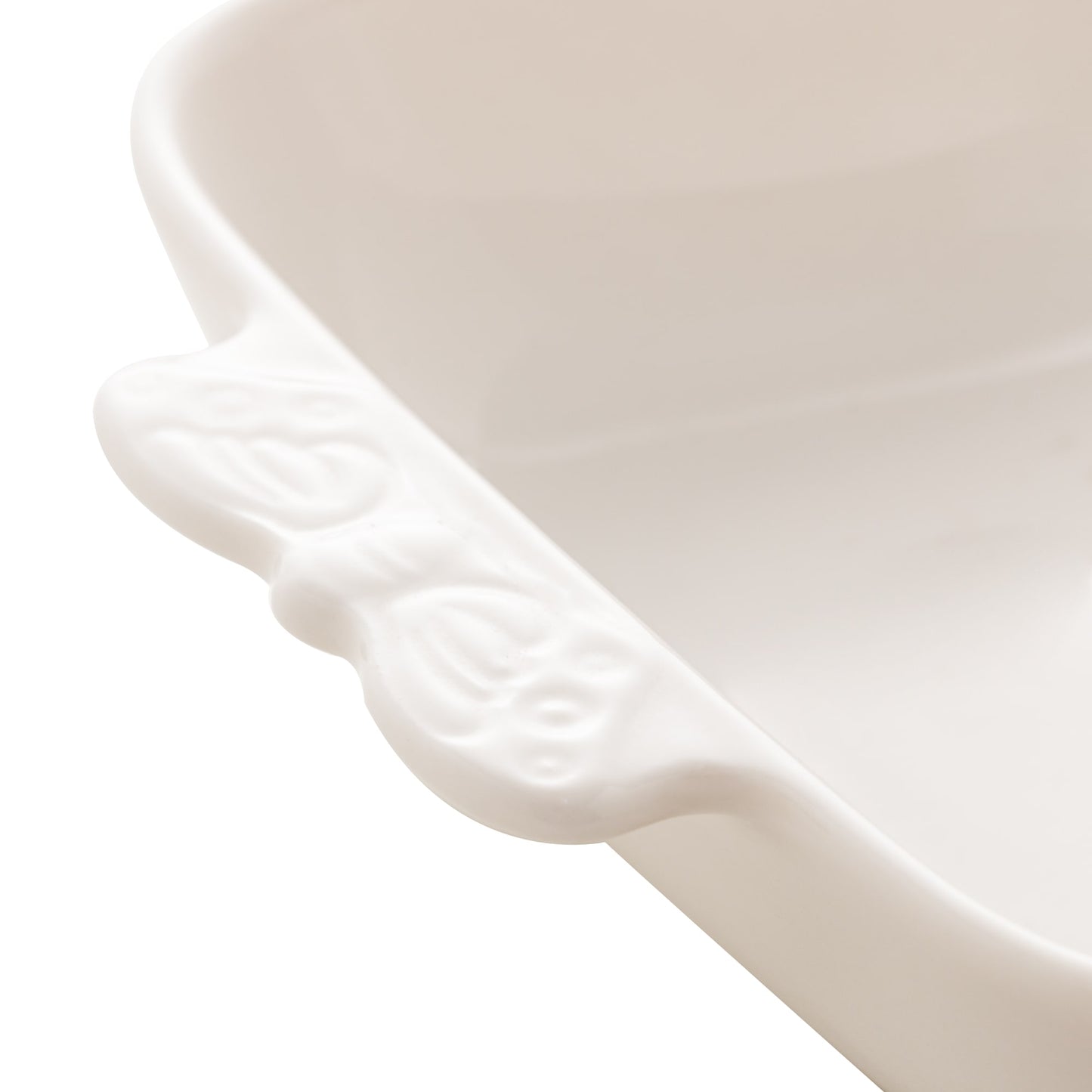 Porta Aneis Decorativo de Porcelana Butterfly Branco 15,5x12x4cm