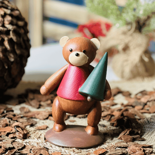 Urso Natalino com Pinheiro Resina -  Memórias de Natal