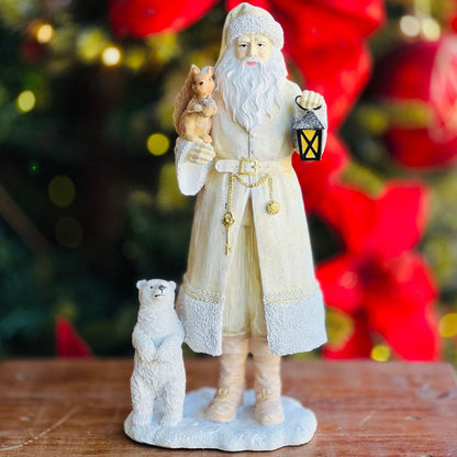 Papai Noel Com Esquilo e Urso - 31x11x14cm