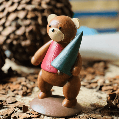 Urso Natalino com Pinheiro Resina -  Memórias de Natal